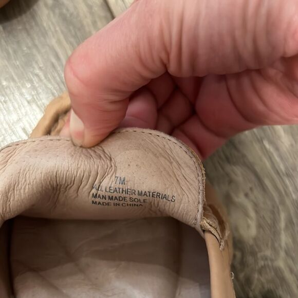 Antonio Melanin nude flat loafers leather sz 7 - Picture 7 of 8